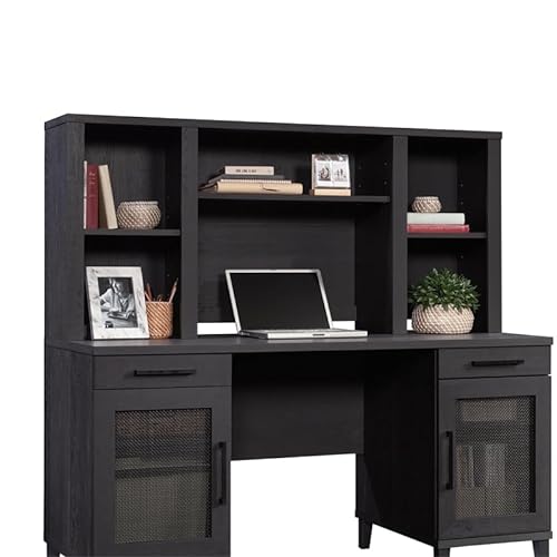 Pemberly Row Raven Oak Computer Hutch - Engineered Wood