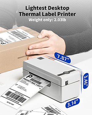 HD Thermal Shipping Label Printer for Shipping Packages - Mini Desktop Label Printers for Thermal Printer Labels - Thermal Label Printer for PC&MAC, 4x6 Shipping Label Printer for Small Business -Grey