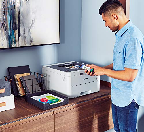 Brother HL-L3210CW Compact Digital Color Printer Providing Laser Printer Quality Results with Wireless, Amazon Dash Replenishment Enabled, White