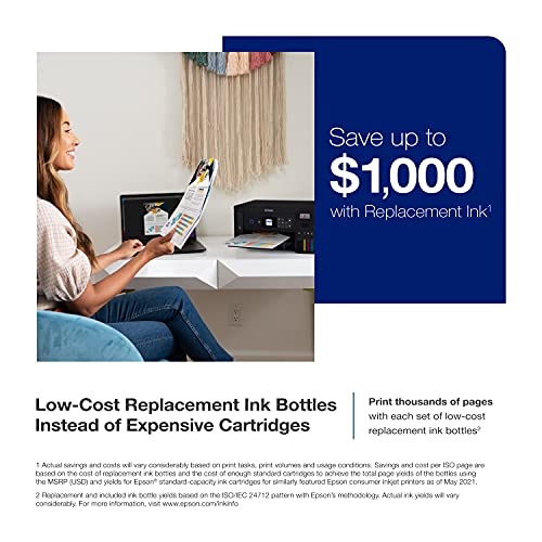 Epson EcoTank ET-2850 Wireless Color All-in-One Cartridge-Free Supertank Printer with Scan, Copy and Auto 2-Sided Printing – The Perfect Family Printer - Black