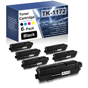 6 Pack Black TK-1172 1T02S50US0 Compatible Toner Cartridge Replacement for Kyocera M2540d M2540dw(1102RY2US0) M2040dn(1102S33NL0) Toner Printer