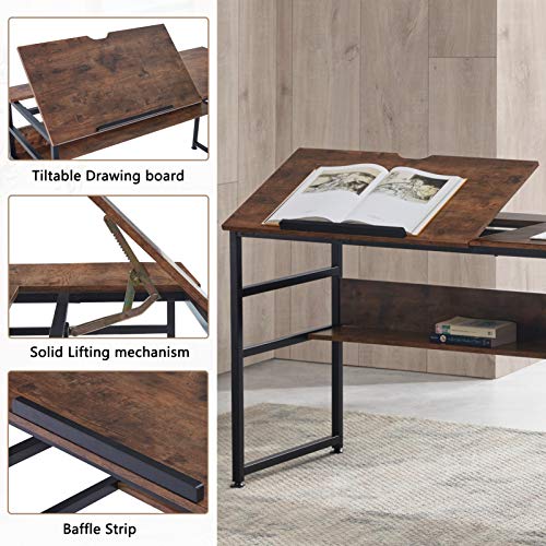 L-sister Perfect embellishment Painting And Study When Required, Can Be Exploited In The Office, Advanced Art Craft Table, Adjustable And Tiltable Study Table, Multifunctional Drawing Table Easy to as