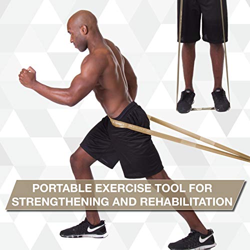 TheraBand CLX Resistance Band with Loops, Fitness Band for Home Exercise and Full Body Workouts, Portable Gym Equipment for Home Training, Best Gift for Athletes, 25 Yard Dispenser, Gold, Max, Elite