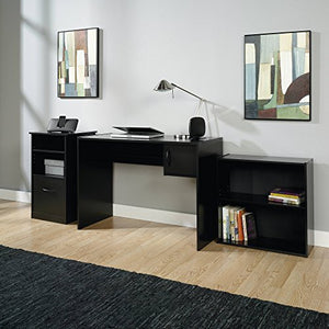 3-Piece Executive Furniture Office Set, Matching Bookcase, Desk and Cabinet with an Elegant Black Finish, Classic Workstation Design Perfect for Organizing Tasks and Projects, For Home or Office use