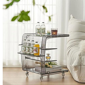 BinOxy 4-Tier Utility Rolling Storage Cart Side Table - Gris