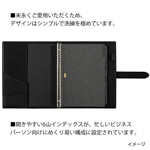 Maruman Somesu A5 binder luxury leather file note Jiurisu 20 hole black F35-05