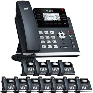 TWAComm.com Yealink SIP-T42S Business Phone System: Starter Pack with Voicemail, Auto Attendant, Call Recording & Free Phone Service for 1 Year