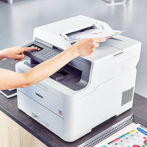 Brother MFC-L3710C Digital Color LED All-in-One Wireless Laser Printer - Print Copy Scan Fax - 3.7" LCD Touchscreen, 19 ppm, 600 x 2400 dpi, 8.5 x 14 Paper Sizes, 50-Sheet ADF - BROAGE Printer Cable