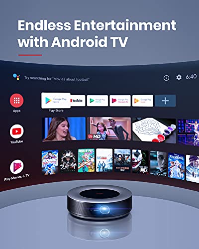 NEBULA Full HD 1080p Video Projector with Android TV 9.0, 4K Support, Digital Zoom, Auto Focus, HDR10