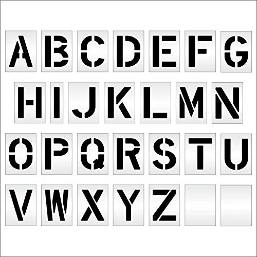 Pavement Stencils - 12 inch Alphabet KIT Stencil Set - (28 Piece) - 12" x 9" x 1/8" (128 mil) - Pro-Grade