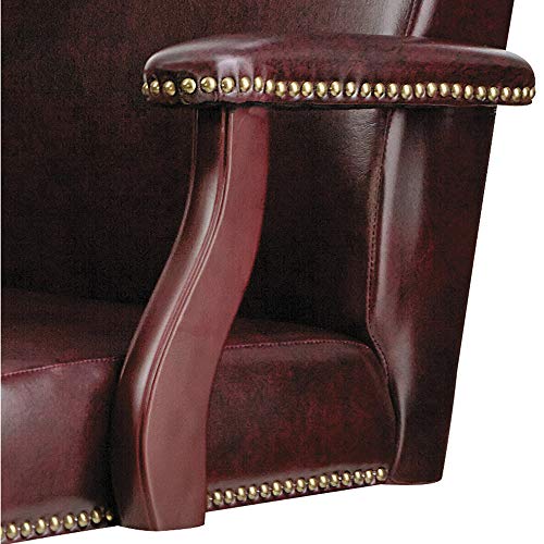 Alera ALETD4236 Traditional Series Mid-Back Chair, Mahogany Finish/Oxblood Vinyl