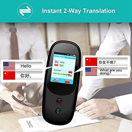 Language Translator Device Voice Instant Language Translator 2.4 inch Touchscreen - 41 Languages WiFi Online Translation (Black)