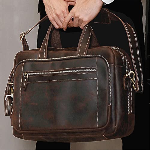 LSDJGDDE Business Bag Men's Handbag One-Shoulder Diagonal Briefcase Horizontal One-Shoulder Crossbody Bag (Color : A, Size : 30 * 42 * 12cm)