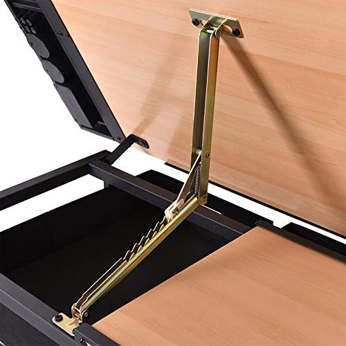 Standing Desk Student Writing Drawing Drafting Table Modern Metal Worktable Adjustable Top and Stool, Black