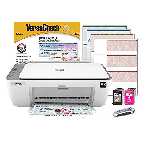 VersaCheck HP Deskjet 2755 MX MICR All-in-One Check Printer and VersaCheck Gold Check Printing Software Bundle, White (2755MX)
