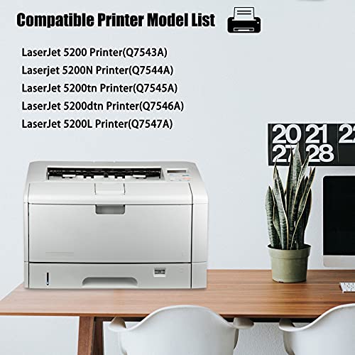 2 Pack Compatible 16A Q7516A Toner Cartridge Replacement for HP 5200 Q7543A 5200N Q7544A 5200tn Q7545A 5200dtn Q7546A 5200L Q7547A Printer Ink Cartridge.