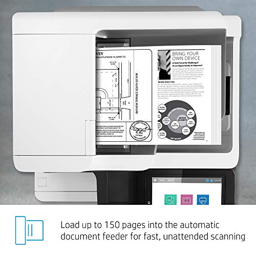 HP LaserJet Enterprise MFP M635fht Monochrome Multifunction Printer with Extra Paper Tray and Wheeled Stand (7PS98A)