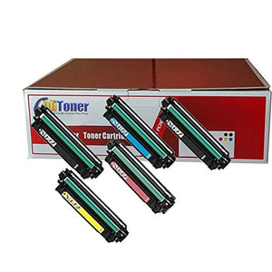 Remanufactured Toner Cartridge Replacement for Hewlett-Packard (HP) CE740A CE741A CE742A CE743A (2 Black, 1 Cyan, 1 Yellow, 1 Magenta, 5-Pack)