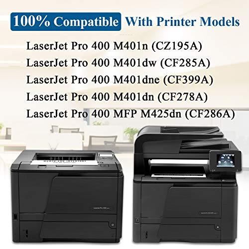 6 Pack High Yield Black Pro 400 M401n M401dw M401dne M401dn MFP M425dn Printer Toner Replacement for HP 80X | CF280X Toner Cartridge - by VaserInk