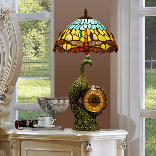 Tiffany Europaische retro style hand-painted stained glass table lamp