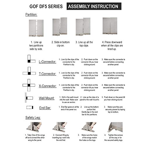G GOF 3 Person Separate Workstation Cubicle (6'D x 21'W x 4'H) - Walnut / Office Partition