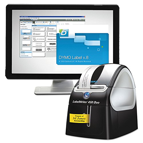 DYMO 1752267 LabelWriter Duo Printer, 2 3/10-Inch Labels, 71 Label/Min, 5 1/2w x 7 4/5d x 7 3/10h