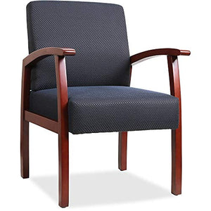 Lorell 68553 Guest Chairs, Midnight Blue/Cherry Frame, 24"x25"x35-1/2