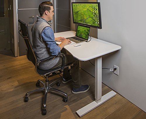 Ergo Elements Electric Adjustable Height Standing Desk Frame with Up/Down Button, White