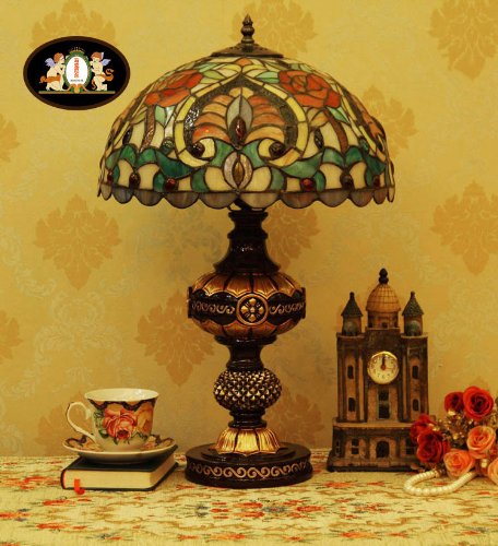 Tiffany Europaische retro style hand-painted stained glass table lamp