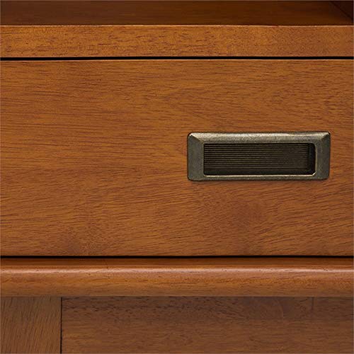 Allora Mid Century Modern Solid Wood Bookcase with Drawers and Shelves - Teak Brown