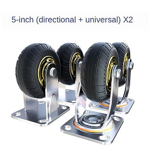 DEMCAY 8 Inch Heavy Duty Universal Wheel with Directional Brake - Silent Rubber Steering (Color: 8-B)