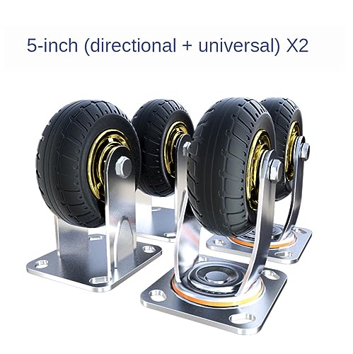 HNEJA 8 Inch Heavy Duty Caster Universal Wheel with Brake - Silent Rubber Steering (Color: 8-B)