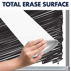 Quartet Easel, Dry-Erase, Steel, Dual-Purpose Writing Board/Flipchart, Total Erase, 29" x 40", Black Frame (81E)