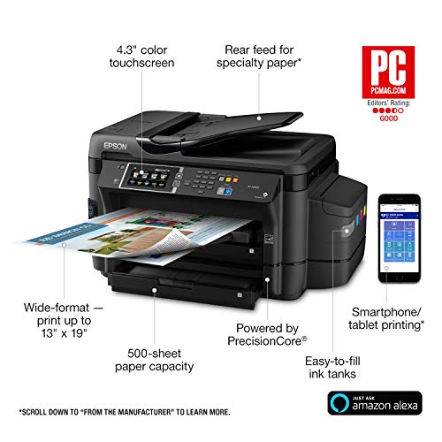Epson ET-16500 EcoTank Wireless Wide format Color All-in-One Supertank Printer, Scanner, Fax & Ethernet