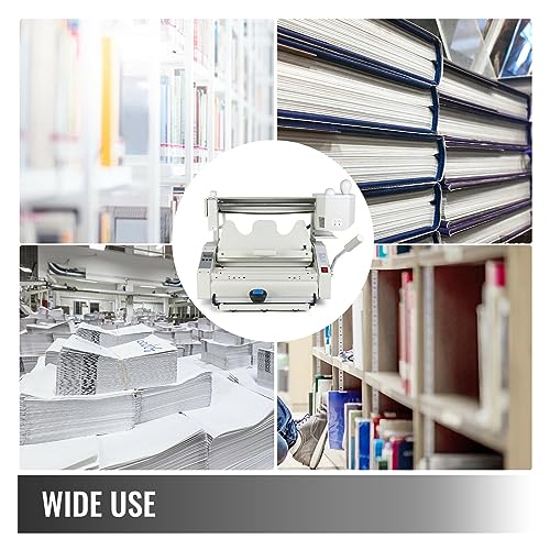 HUIWOSEN White 4 In 1 Manual Glue Book Binding Machine - Binds 160 Books, Milling Spine Rougher