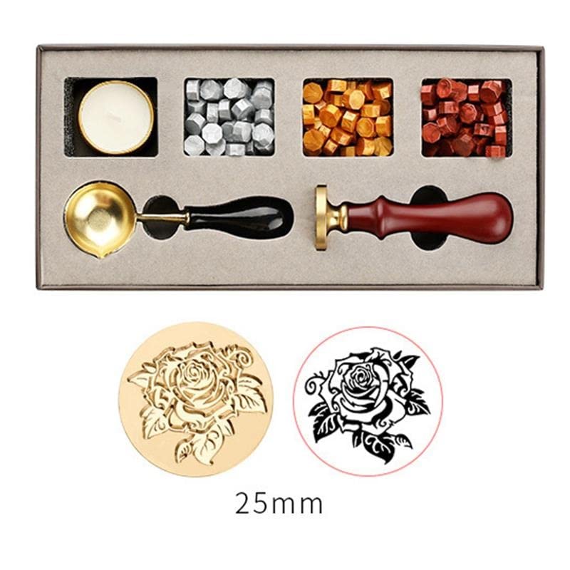 Stamps Wax Seal Box Kit Evening Wedding Invitation Decorative Wax Dipping Pot Set Stamping Plates Melt Packaging Craft Supplies