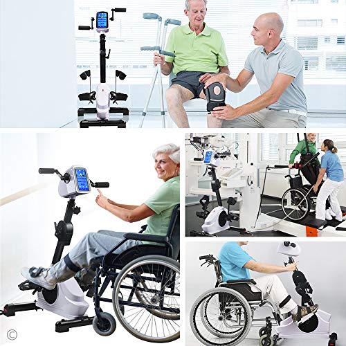 Rehab Bike Pedal Exerciser Electronic Physical Therapy Arm/ Leg Health Exerciser with 7" Display Touchscreen Recovery Cycle for Handicap, Disabled and Stroke Survivor