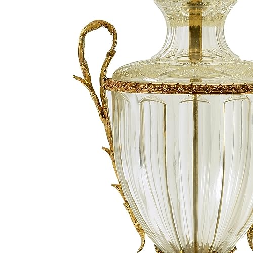 EARSHOT Crystal Glass Table Lamp with Fabric Lampshade - Living Room and Bedroom Decorative Night Light