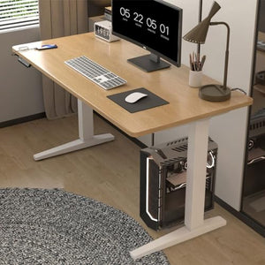 SanzIa Electric Standing Desk with Adjustable Height, Memory Keyboard, Dual Motor - Brown, 120 * 60 * 75-120cm