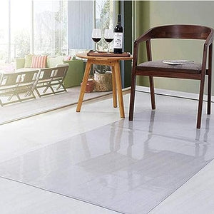 HOBBOY Glass Floor Chair Mat for Office - Non-Skid, Waterproof, Heavy Duty - Easy to Cut, Transparent