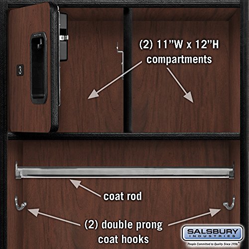 Salsbury Industries Designer Wood Locker, 24-Inch, Mahogany