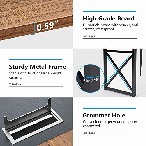 Tribesigns 8FT Conference Table, Large Modern Meeting Table with Grommet Holes