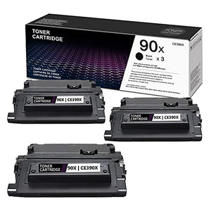 Compatible 90X CE390X Toner Cartridge Replacement for HP Pro M4555fskm M4555 M603n M603xh M601n M601dn M602n M602dn M602x M603n M4555h M4555f Printer Toner Cartridge (3 Pack, 90X Ink Cartridge)