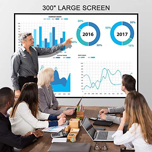 Video Projector, GuDee Projectors 1080P Full HD Overhead Projector Portable for Computer Laptop Business Game PowerPoint Presentation Home Theater Compatible with iPhone Android USB HDMI