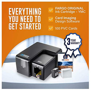 Fargo Ink1000 Single Sided Inkjet Card Printer, Supplies & Software Bundle. (62000)