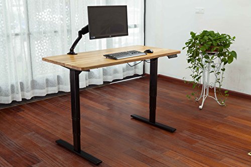 Lihidesk LJ202 Electric Height Adjustable Standing Desk Frame Only/Sit Stand - Dual Motors Electric Motorized Desk Base with LCD Digital Memory Keyboad, 3 Segments (Black)