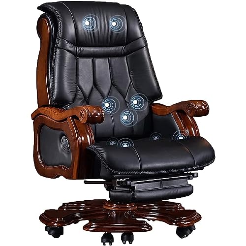 Office Chair Recliner Leather Ergonomic Manager and Executive Office Chair (Color: E, Size: As Shown)