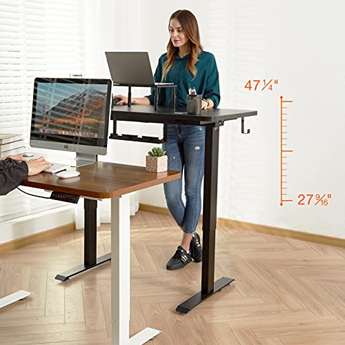 WOKA 48 x 24 Inches Dual Motor Standing Desk, Anti Fatigue Standing Desk Mat