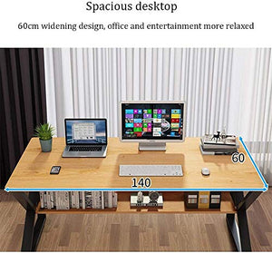 XUERUIGANG Computer Desk 39 inch, Writing Study Desk, Home Office Desk PC Workstation Modern Student Gaming Desk, Walnut Desk