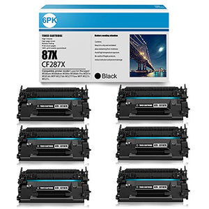 87X | CF287X 6 Pack Black Compatible Toner Cartridge Replacement for HP Enterprise M506dn MFP M527dn Flow MFP M527z Pro M501dn Printer Ink Cartridge (18,300 Pages Per Toner High Yield)